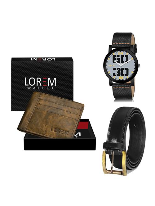 belt, wallet & watch gift combo - 19235012 - Very Small Image - 1