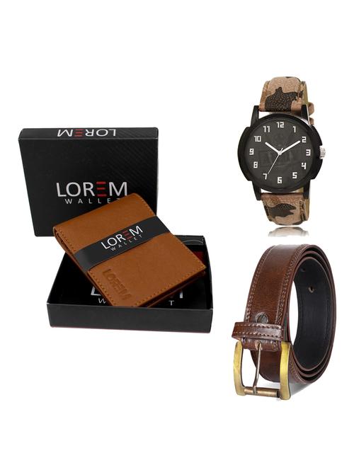 belt, wallet & watch leatherette gift combo - 19236256 - Very Small Image - 1