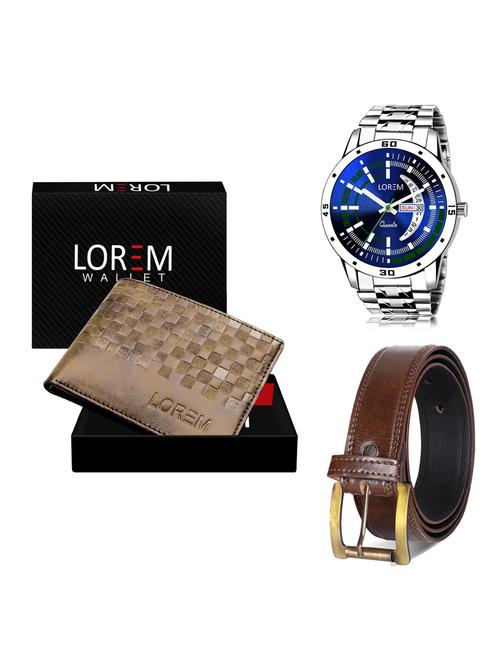 belt, wallet & watch gift combo - 19238044 - Very Small Image - 1