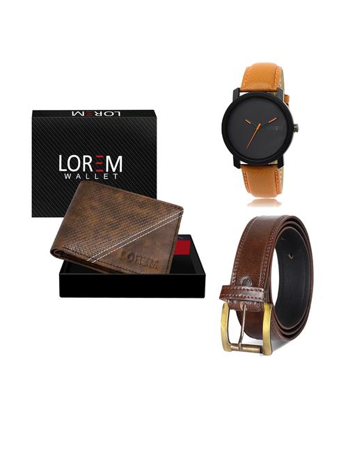 belt, wallet & watch gift combo - 19238806 - Very Small Image - 1