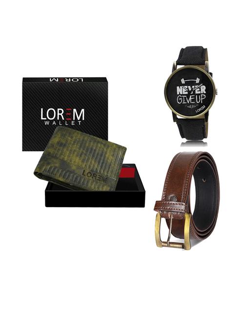 belt, wallet & watch gift combo - 19240234 - Very Small Image - 1