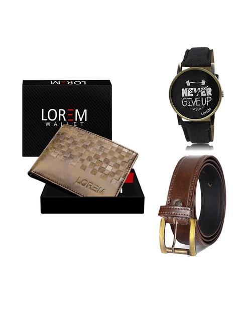 belt, wallet & watch gift combo - 19240249 - Very Small Image - 1