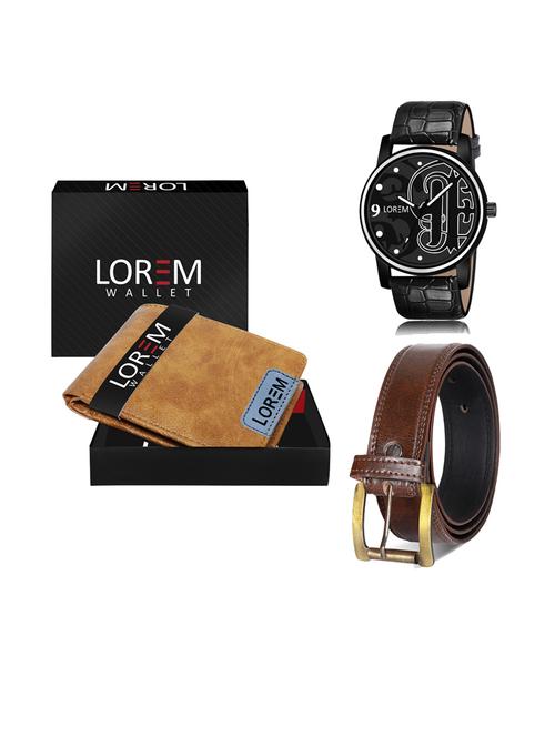 belt, wallet & watch gift combo - 19241300 - Very Small Image - 1
