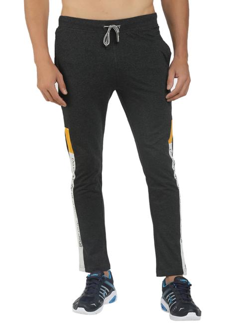 grey color block full length track pant - 19242495 - Very Small Image - 1