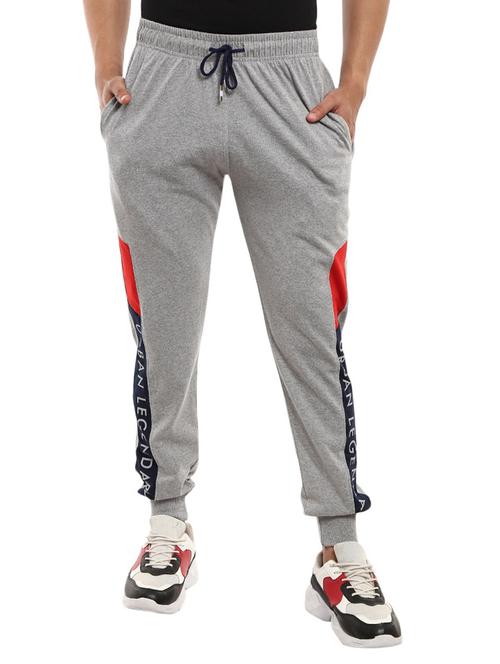 grey color block full length track pant - 19242679 - Very Small Image - 1