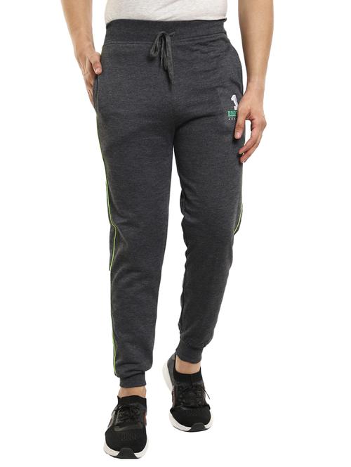 grey solid full length track pant - 19242929 - Very Small Image - 1
