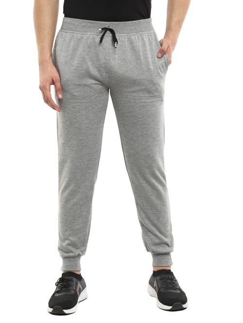 grey solid full length track pant - 19242965 - Very Small Image - 1