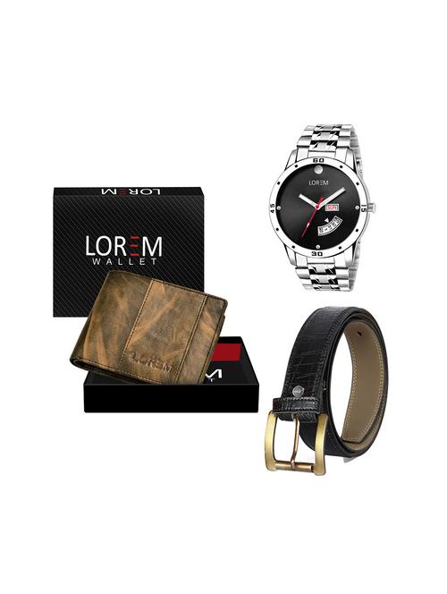 belt, wallet & watch gift combo - 19244007 - Very Small Image - 1