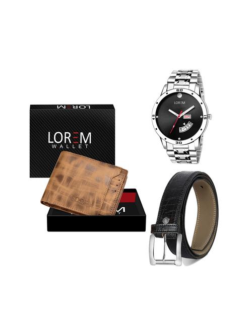 belt, wallet & watch gift combo - 19244014 - Very Small Image - 1