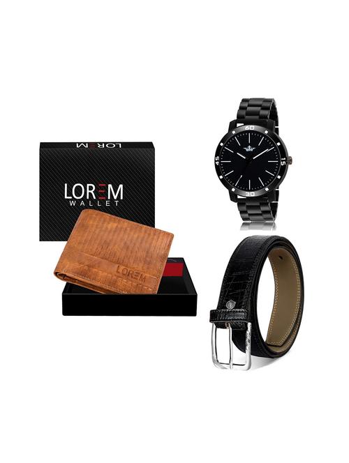 belt, wallet & watch leatherette gift combo - 19245685 - Very Small Image - 1