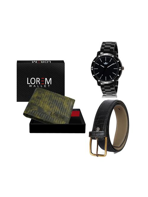 belt, wallet & watch leatherette gift combo - 19245689 - Very Small Image - 1