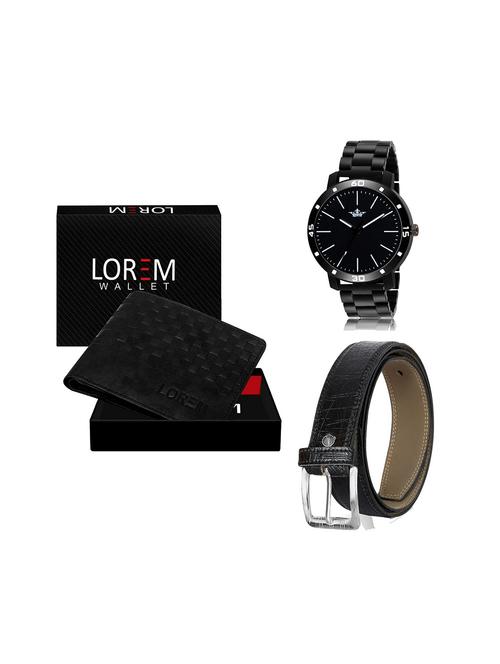 belt, wallet & watch leatherette gift combo - 19245746 - Very Small Image - 1