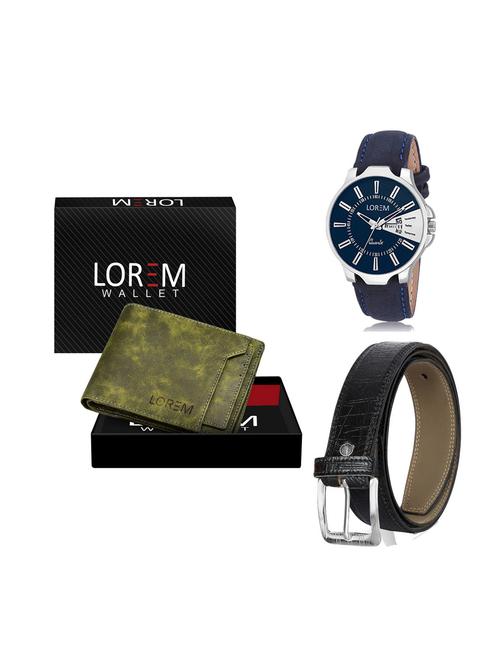 belt, wallet & watch leatherette gift combo - 19246688 - Very Small Image - 1