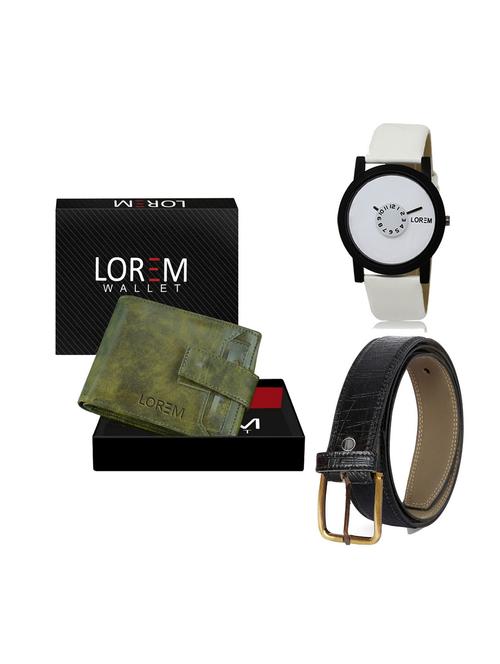 belt, wallet & watch leatherette gift combo - 19247531 - Very Small Image - 1
