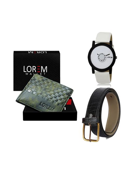 belt, wallet & watch leatherette gift combo - 19247627 - Very Small Image - 1