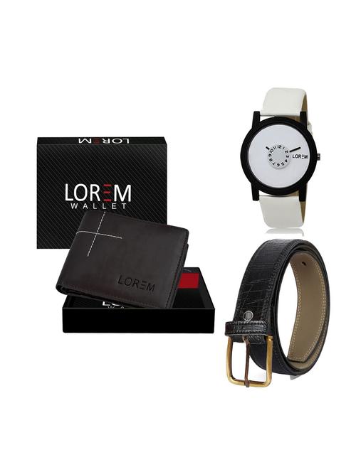 belt, wallet & watch leatherette gift combo - 19247645 - Very Small Image - 1