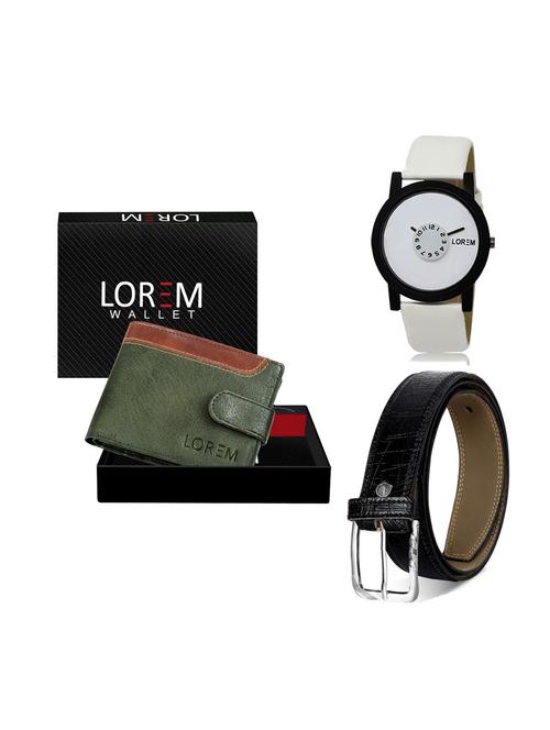 belt, wallet & watch leatherette gift combo - 19247677 - Very Small Image - 1