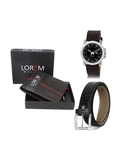 belt, wallet & watch combo - 19249600 - Very Small Image - 1