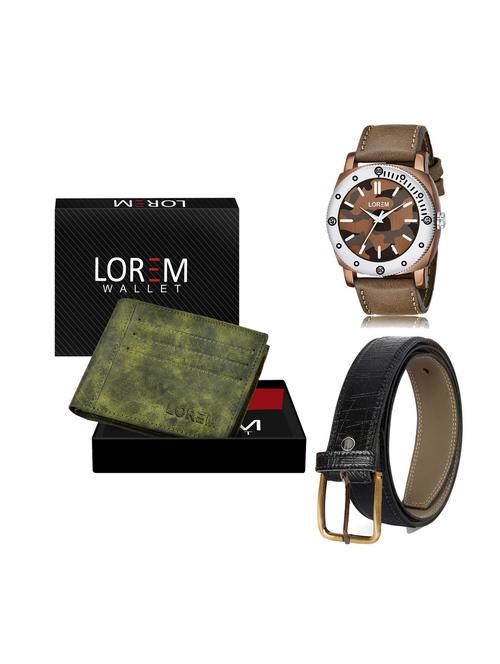 belt, wallet & watch gift combo - 19251011 - Very Small Image - 1
