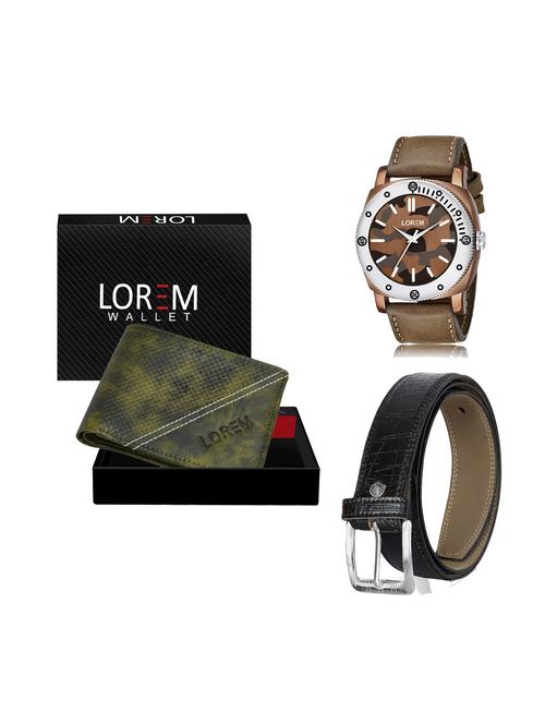 belt, wallet & watch gift combo - 19251116 - Very Small Image - 1