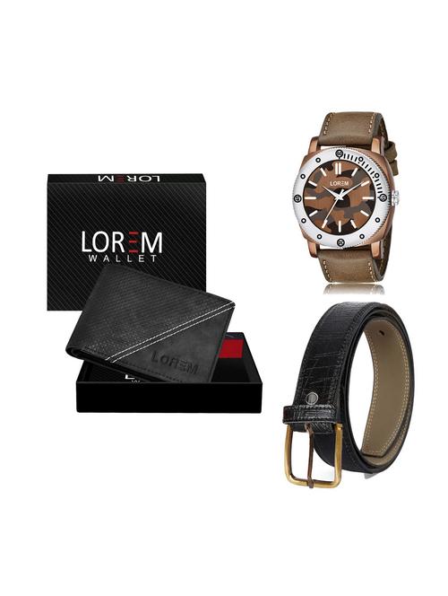 belt, wallet & watch gift combo - 19251119 - Very Small Image - 1