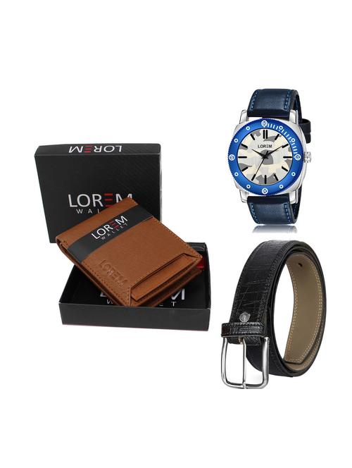 belt, wallet & watch gift combo - 19251204 - Very Small Image - 1