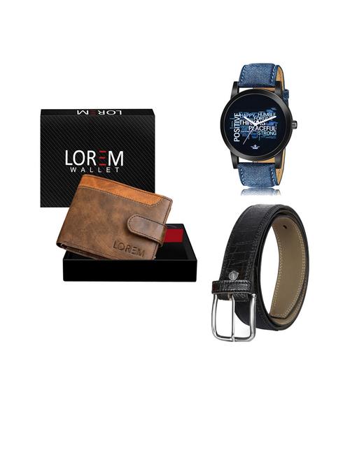 belt, wallet & watch gift combo - 19253064 - Very Small Image - 1