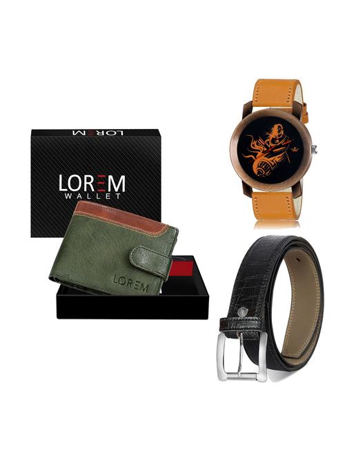 belt, wallet & watch combo - 19254154 - Very Small Image - 1