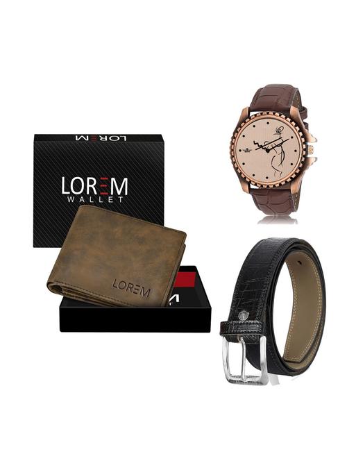belt, wallet & watch gift combo - 19254302 - Very Small Image - 1