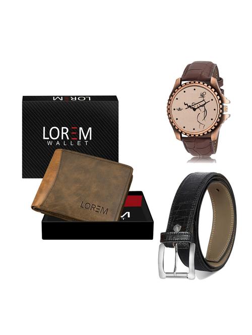 belt, wallet & watch gift combo - 19254304 - Very Small Image - 1