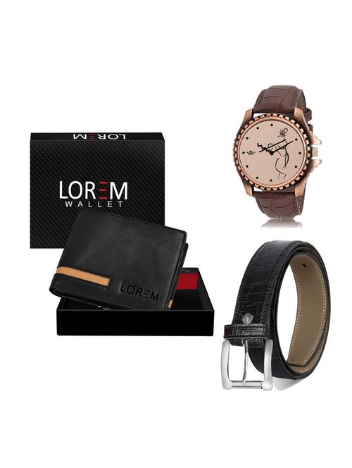 belt, wallet & watch gift combo - 19254400 - Very Small Image - 1