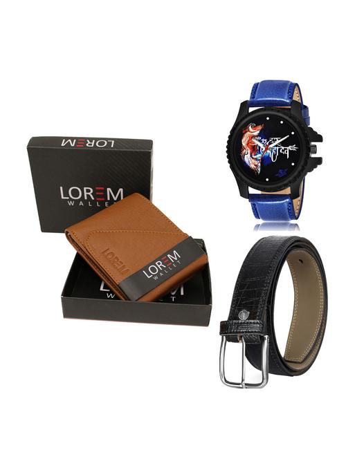 belt, wallet & watch gift combo - 19254432 - Very Small Image - 1