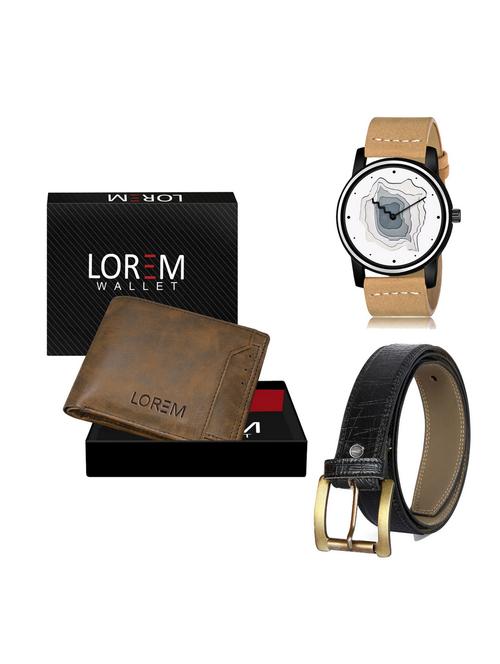 belt, wallet & watch gift combo - 19255106 - Very Small Image - 1