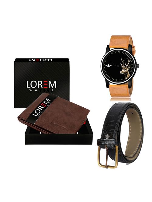 belt, wallet & watch gift combo - 19255306 - Very Small Image - 1