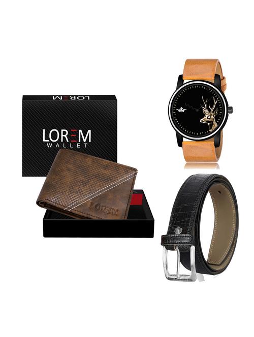 belt, wallet & watch gift combo - 19255532 - Very Small Image - 1