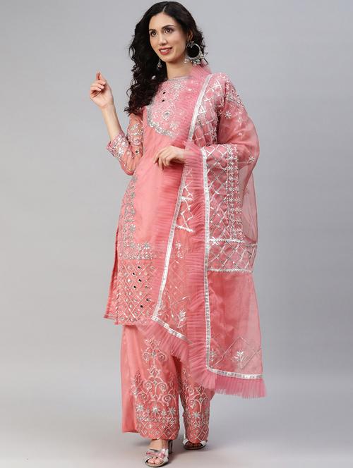 pink embroidered salwar suit - 19257014 - Very Small Image - 1