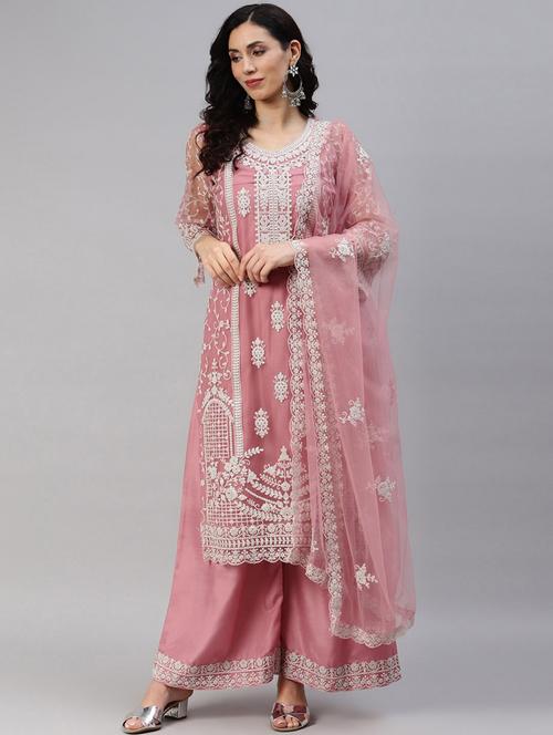 pink embroidered salwar suit - 19257018 - Very Small Image - 1