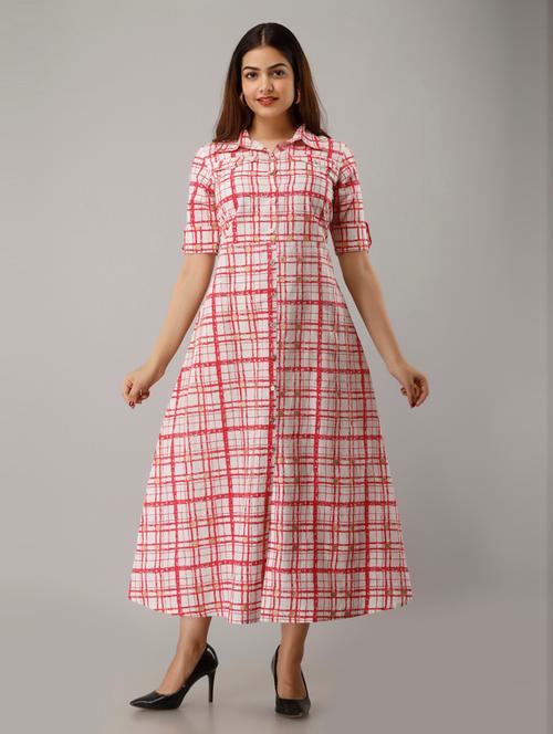 red checked a-line dress - 19257421 - Very Small Image - 1