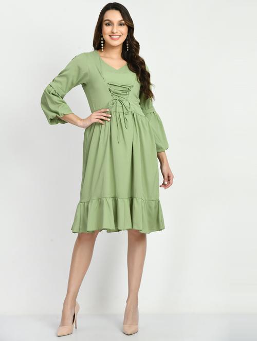 women's tiered dress solid dress - 19257538 - Very Small Image - 1