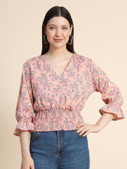 women's straight overlap neck top - 19257713 - Very Small Image - 1