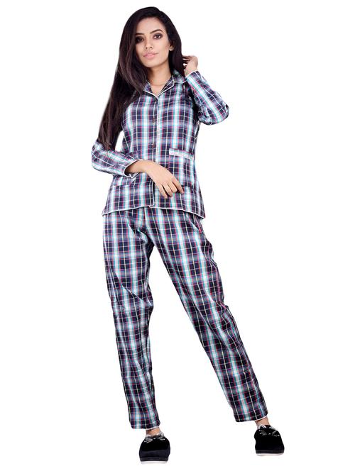 women cotton shirt pyjama nightwear set - 19257764 - Very Small Image - 1