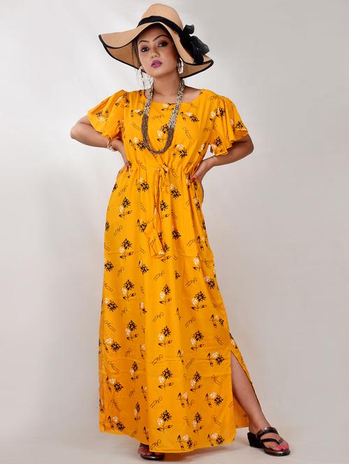 yellow printed maternity wear - 19258062 - Very Small Image - 1