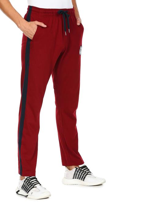 red solid full length track pant - 19258437 - Very Small Image - 1