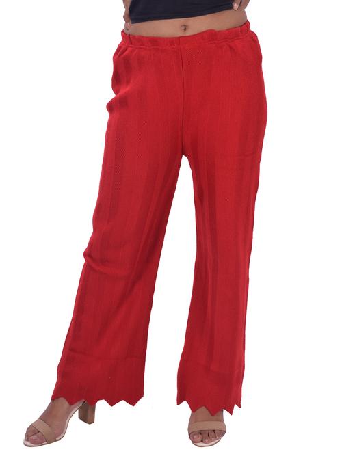 red solid trouser - 19259096 - Very Small Image - 1
