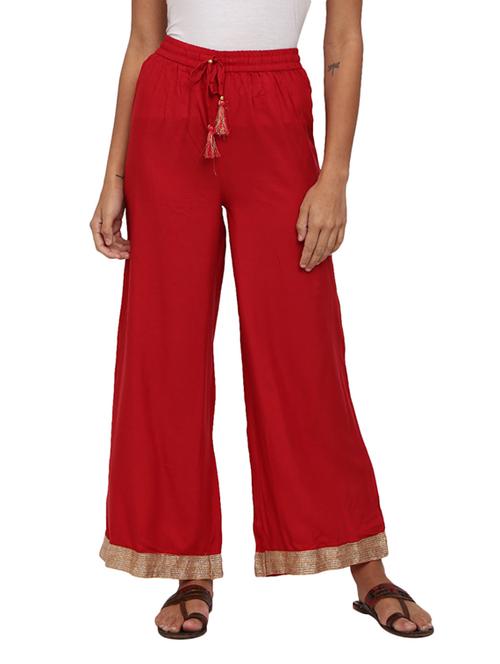 red solid palazzo - 19260913 - Very Small Image - 1