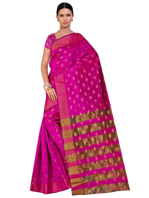 self design maheshwari saree with blouse - 19260966 - Very Small Image - 1