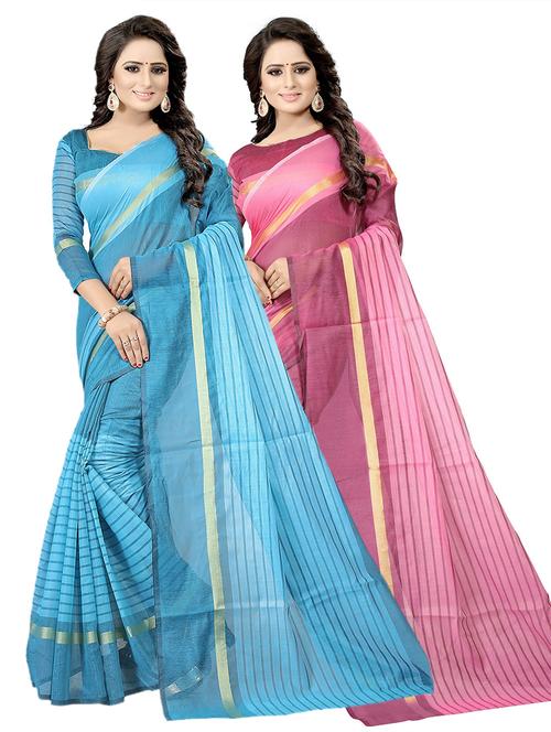 women's self design multi colored saree - 19261117 - Very Small Image - 1