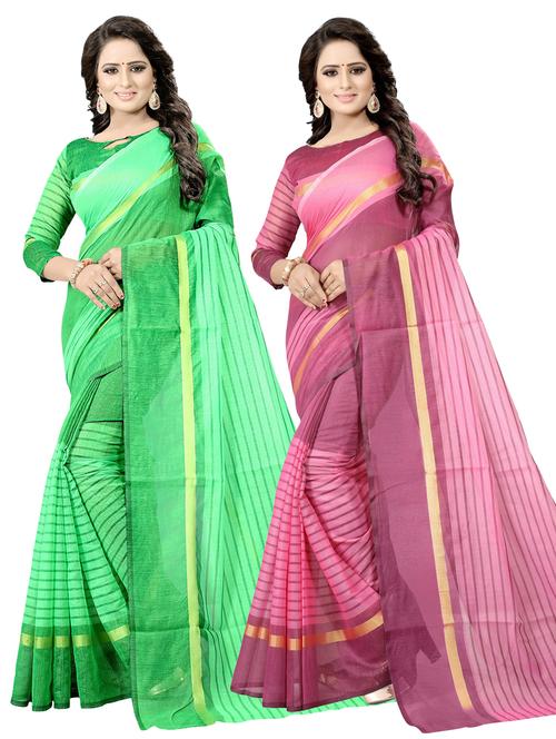 women's saree combo - 19261125 - Very Small Image - 1