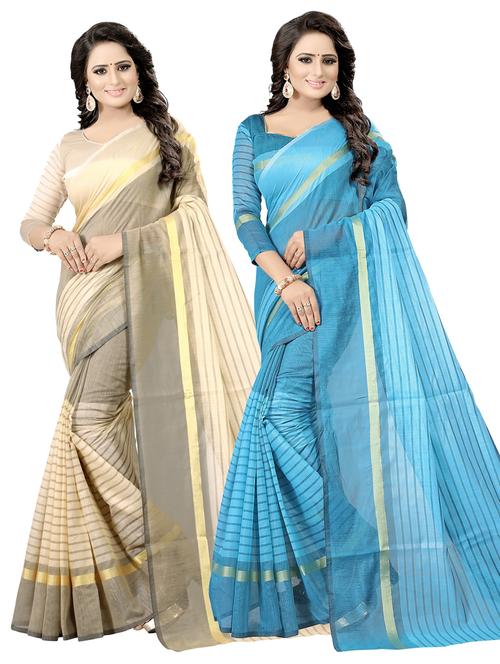 pack of 2 chanderi sarees - 19261139 - Very Small Image - 1