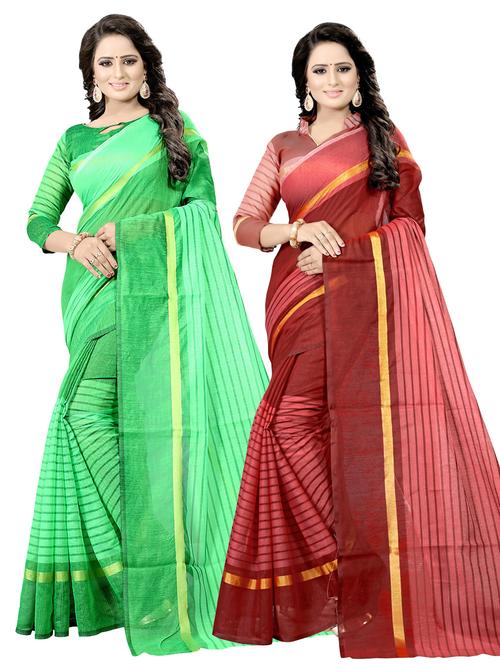 women's saree combo - 19261154 - Very Small Image - 1